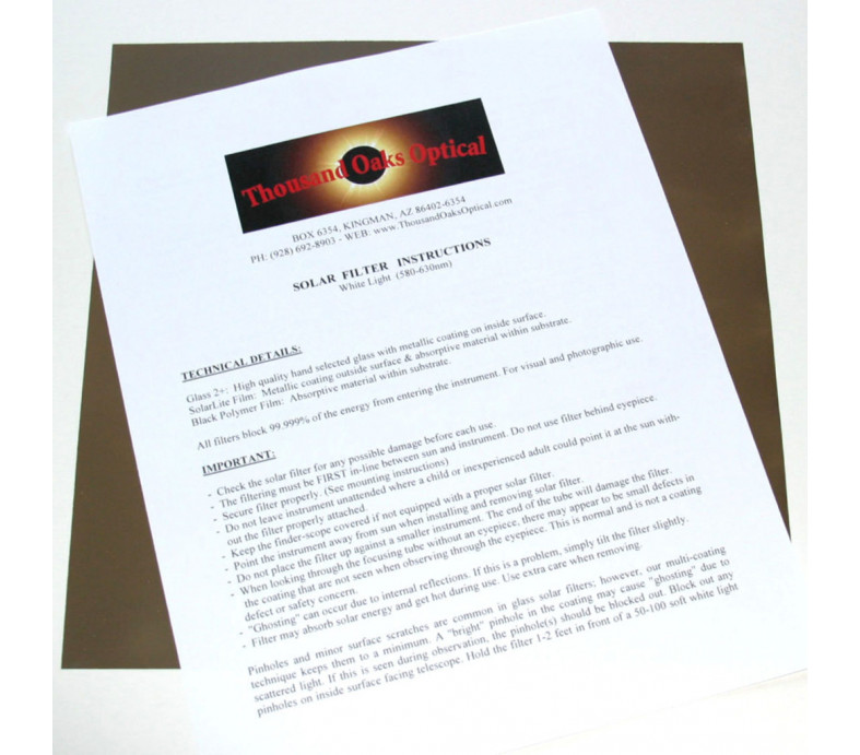  Solar Filter Sheet (Silver-Black Polymer 12"x12") 